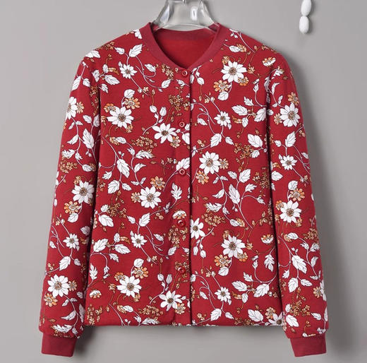 雀说桑蚕丝手工填充内胆秋冬保暖棉袄真丝女大码外套家居服中老年妈妈ALW2511-4 商品图8