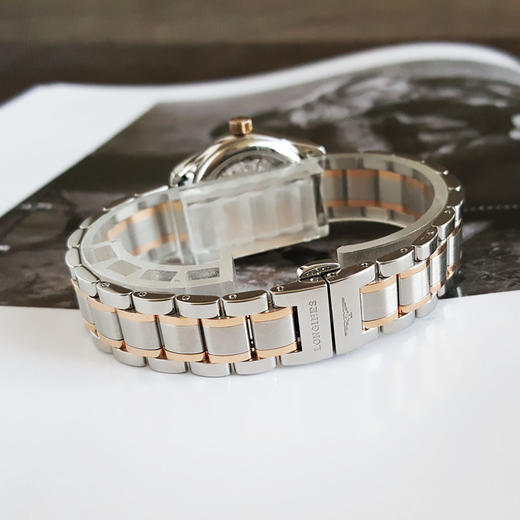 【95新】LONGINES 浪琴L2.128.5.89.7自动机械机芯日期显示25.5MM（女款）名匠系列精钢/18K玫瑰金041125NJS12 商品图6