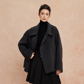 QH958斯尔丽25新款廓形显瘦设计韩版小个子时尚减龄手工双面短大衣