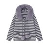 【YW】无忧购韩系学院风条纹连帽针织开衫女装慵懒风毛领外套2748#（截单后3-5天发货） 商品缩略图5