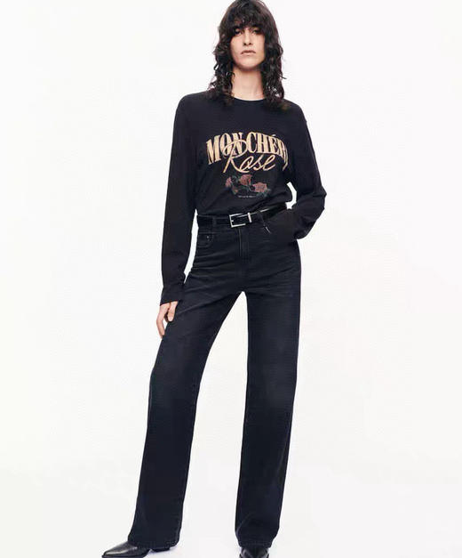 moco加绒牛仔裤直筒裤1126 商品图5