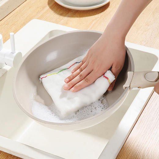 美丽雅8层彩虹疏油抹布5条入30*30 商品图3