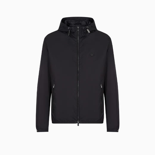 【三】EMPORIO ARMANI 阿玛尼 男士带兜帽和徽标贴片的防水尼龙外套 深蓝色 8N1BQ0 1NZQZ 0920 商品图0