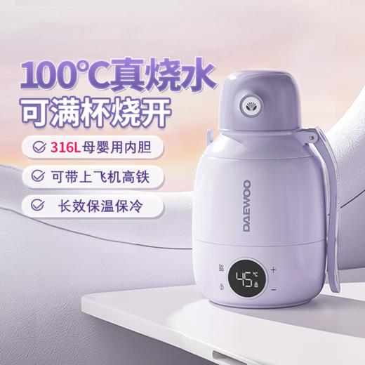 【4min即热烧水】大宇恒温烧水杯DY-TN27S 即热烧水 一机相当于烧水壶/保温壶/调奶器/旅行壶  316L母婴用内胆 13段温度可调 7层真空锁温层 1.5m调节背带 容量600ml 商品图0