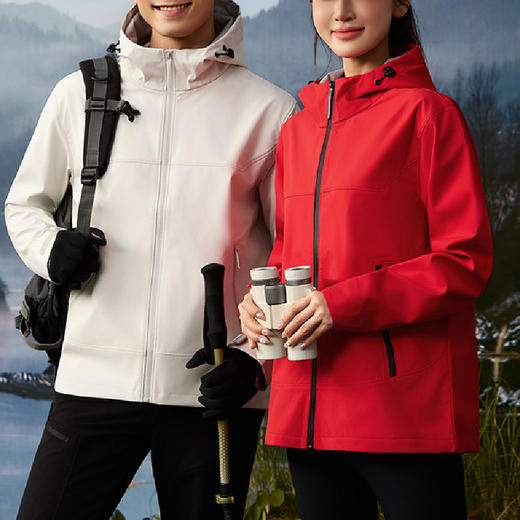 跃牌【跃LEAP-ACTIVE】秋冬户外加绒软壳冲锋衣男女锁温保暖防水防风连帽登山冲锋衣L9 商品图0