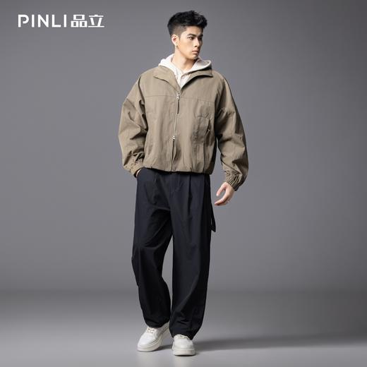 PINLI品立2025秋季新款男立领宽松夹克潮牌工装百搭休闲茄克外套GD253104005 商品图2