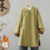GYH 5661新中式百搭复古纯色斜襟慵懒宽松加厚棉服外套 商品缩略图2
