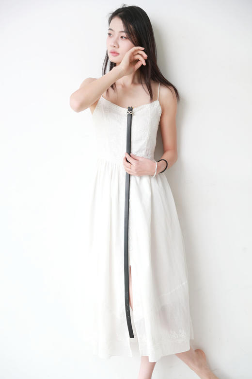 天然牛皮腰带，出口意大利。法式复古风金属五金固定皮带C112488 商品图9