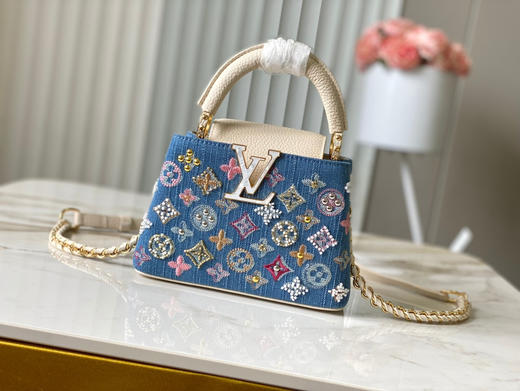 秋冬特惠💰1680 渠道级LV 新品 te级LV 动态芯片 M12947/M48865奶白丹宁花朵刺绣款 商品图0