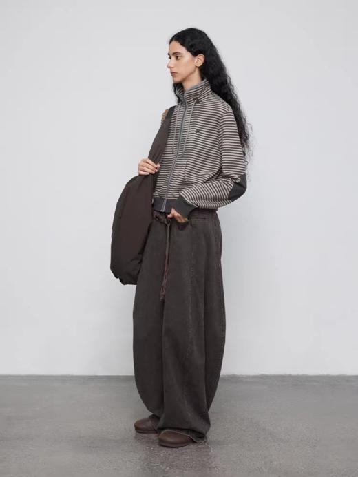 半圆/Q5151824/加绒加厚条纹长袖卫衣外套 商品图2