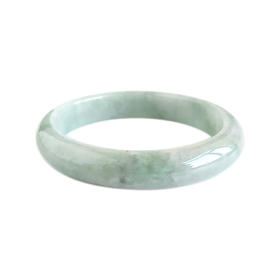 【天然正品】A货翡翠天然无杂裂豆种浅绿色63号翡翠手镯63.1MM女士131125NJM38特价：520