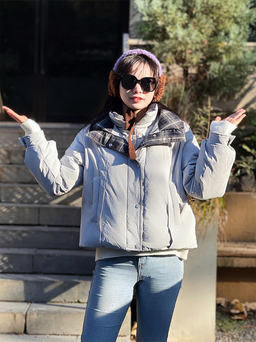 羽绒节 【2件立减30，3件立减50，4件立减80】【板娘同款 短款羽绒服】格子复古时尚 很有年轻活力气息~湖州仓 商品图12