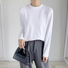 雀说后中缝线长袖T恤纯色简约白色云柔纯棉上衣螺纹圆领打底ALWX2511-1 商品缩略图1