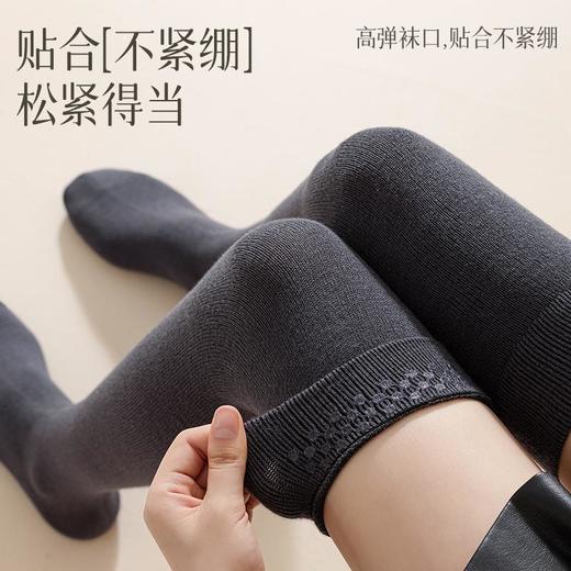 【双针过膝羊绒袜防滑抗菌抗起球秋冬】保暖时尚百搭纯色长筒jK压力袜新款 商品图1