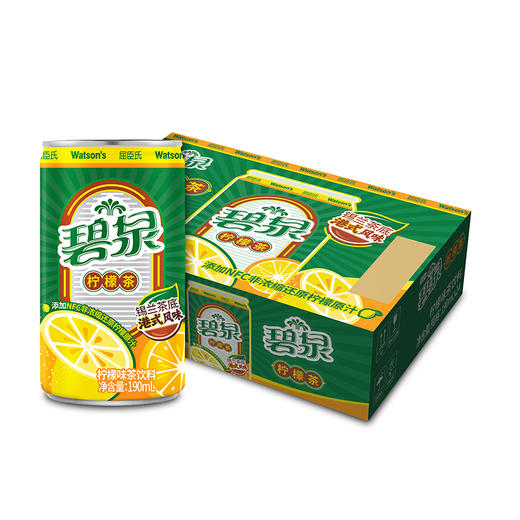 碧泉港式风味锡兰茶底柠檬味茶饮料190ml*24罐 商品图4