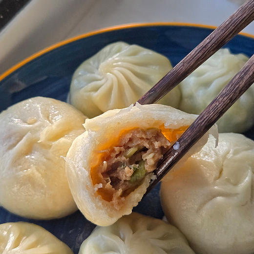 大黄鲜森 老面鲜肉小笼包素什锦包荠菜鸡蛋小笼包快速早餐方便速食 商品图0