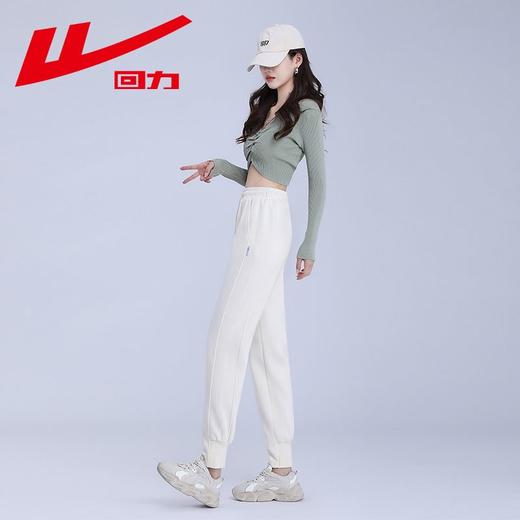 回力运动裤女款2025新款秋冬季休闲裤女士显瘦束脚直筒加绒卫裤女 商品图8