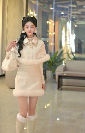 千金呢绒上下套短裙