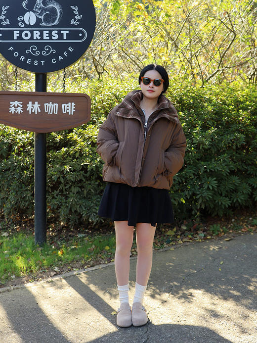 羽绒节 【2件立减30，3件立减50，4件立减80】【板娘同款 短款羽绒服】格子复古时尚 很有年轻活力气息~湖州仓 商品图8