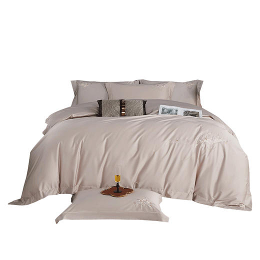 梦沁园 恒源祥彩羊+100支长绒棉四件套石蓝）200*230CM 1DB23317【鲜享5.0】 商品图5