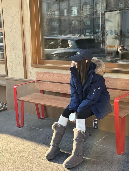 真毛毛领380-450克充绒白鸭绒真毛领保暖羽绒服男女同款加绒领亲肤 商品图11