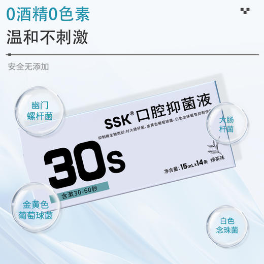 【两盒装】漱漱康（SSK）益生菌漱口水蜜桃茉莉味百香味可乐味 清新口气0酒精不刺激小巧便携漱口水 商品图4
