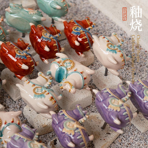 自然造物马年唐三彩冰箱贴陶瓷磁吸马上来财新年摆件生日礼物文创 商品图6