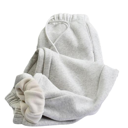 丁摩 【棉运动卫裤】女冬新款休闲直筒束脚阔腿白灰运动卫裤子5ZF-C338 商品图4