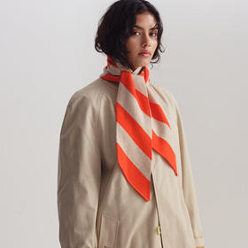 JO GORDON Small Diagonal Stripe Scarf 羊羔毛对角线条纹围巾