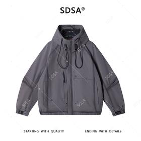 253223SDSA男士秋冬新款痞帅男装潮牌工装拉链立领连帽羽绒服外套百搭