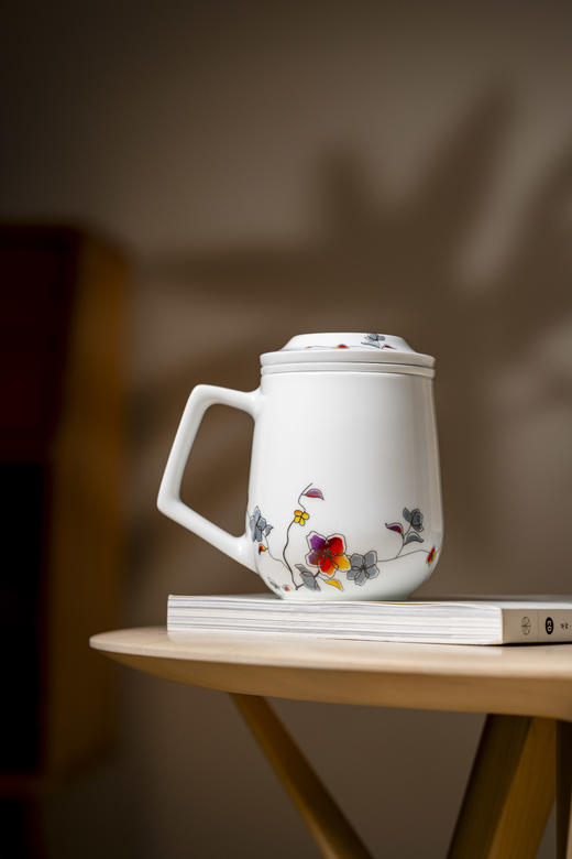 富玉  景德镇玲珑茶杯大容量嫣然女士茶漏杯 商品图0