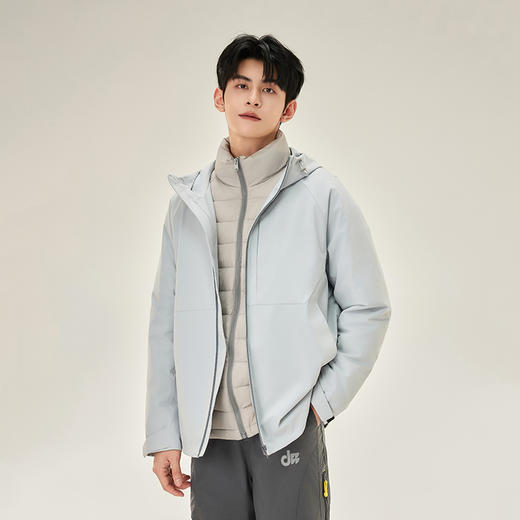 【分销】三合一男女同款羽绒冲锋衣  防水防风透气  防钻绒锁温  户外旅行必备 商品图4