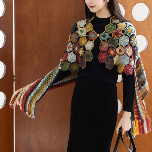 苏苏姐家斑斓艺境多穿披肩手工diy钩针编织毛线团羊毛线材料包 商品图1