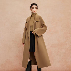 QH949斯尔丽2025新款松弛简约大气商场同款宽松版显瘦长款羊毛大衣