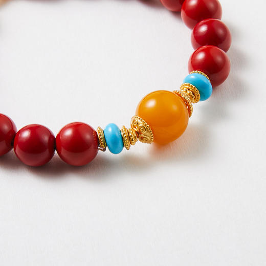 朱砂蜜蜡挂坠手串 商品图3