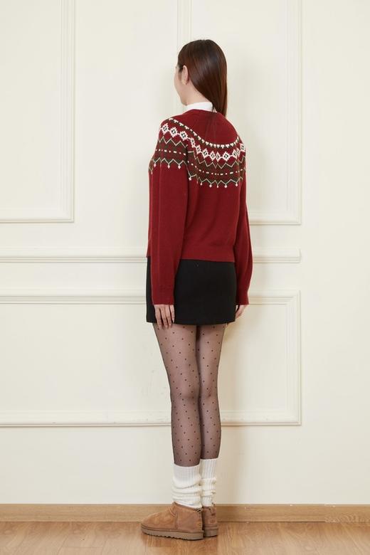amadella 圣诞氛围红色潮流针织澳毛毛衣 21818 商品图5