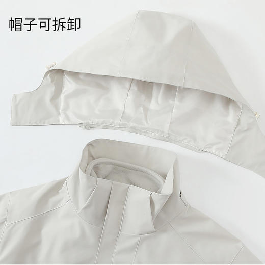 跃牌【跃LEAP-ACTIVE】秋冬新款冲锋衣两件套三合一防水拉链连帽登山男女外套H6 商品图2