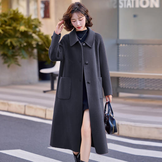 双面羊毛大衣百搭中长款显瘦100%羊毛外套XHEL8805 商品图3