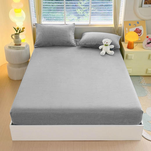 🔥董宇辉热卖爆款​！！匹鲁简约风奶芙绒床笠床垫保护罩固定舒适暖绒 可机洗防静电★★ 商品图11