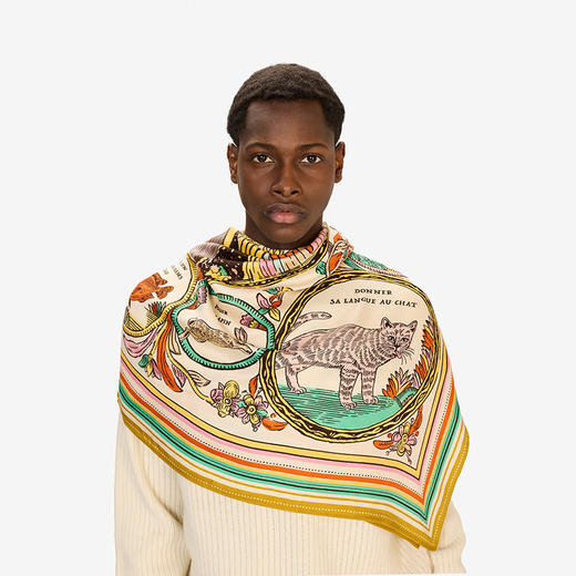 北京仓｜Inoui Editions-130 CHANCE INOUI-四叶草 黄色 方巾［法国设计师］ 商品图3