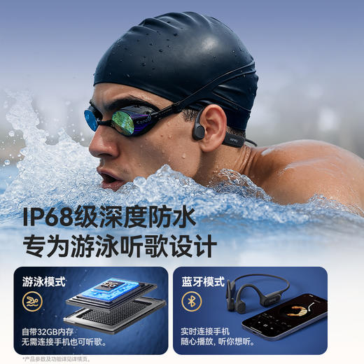 【小舒阳光铺子】sanag塞那B33S骨传导蓝牙耳机 无线专业运动跑步骑行户外开放式游泳耳机IP68级防水防汗32G 商品图4