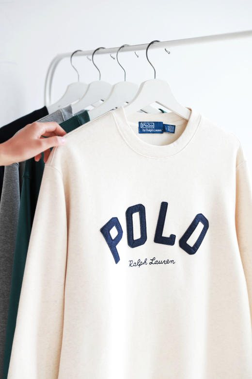 胸口字母刺绣+内里加绒，出口首尔。圆领宽松情侣长袖卫衣C112468 商品图4