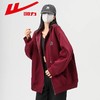 回力酒红色卫衣外套女2025冬季爆款加绒宽松圣诞新年连帽开衫上衣 商品缩略图2