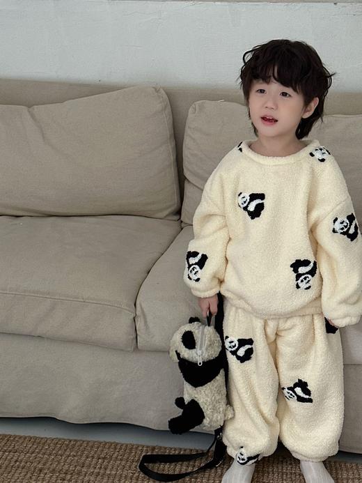 元气多巴胺~2025新款儿童云朵绒卡通家居服套装宝宝冬季加厚睡衣裤套装 商品图6