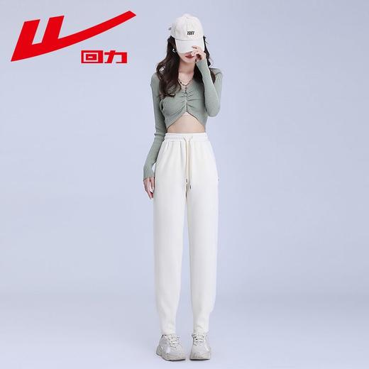 回力运动裤女款2025新款秋冬季休闲裤女士显瘦束脚直筒加绒卫裤女 商品图9