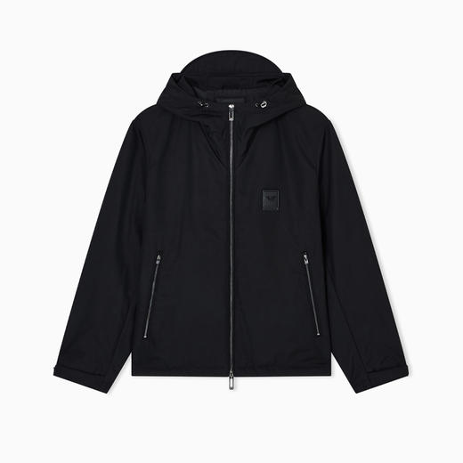EMPORIO ARMANI 阿玛尼 男士徽标贴片带帽尼龙外套 黑色 EM003417 AF18264 UC001 商品图0