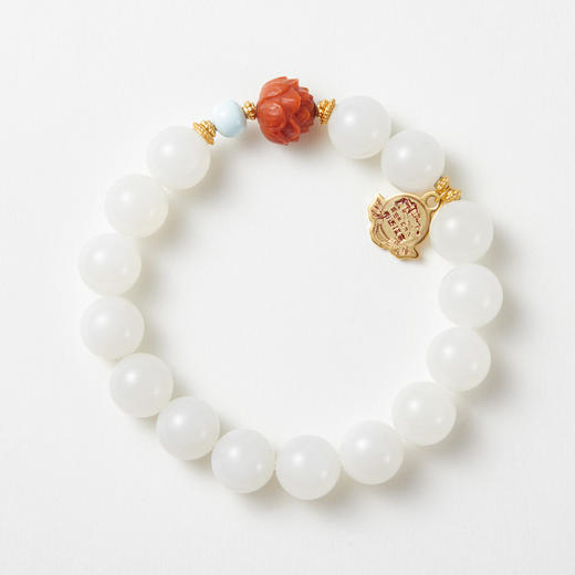 和田玉莲花单圈手串 商品图0