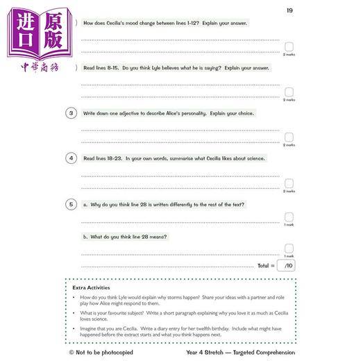 【中商原版】英国原版CGP 小学四年级英语阅读理解练习3册KS2 English Year 4 Reading Comprehension Targeted Question Book 商品图3
