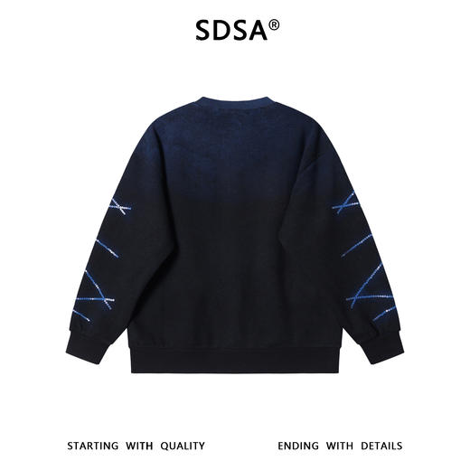 52025SDSA男士秋冬新款痞帅男装韩版晕染撞色亮片圆领卫衣时尚宽松上衣 商品图5