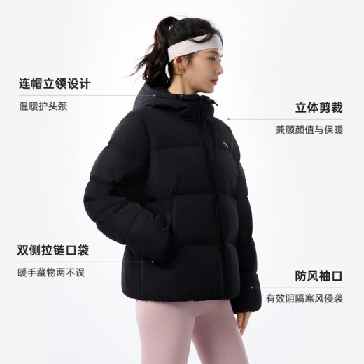 安踏防泼水羽绒服女士冬季新款宽松保暖连帽面包服外套162547911 商品图1